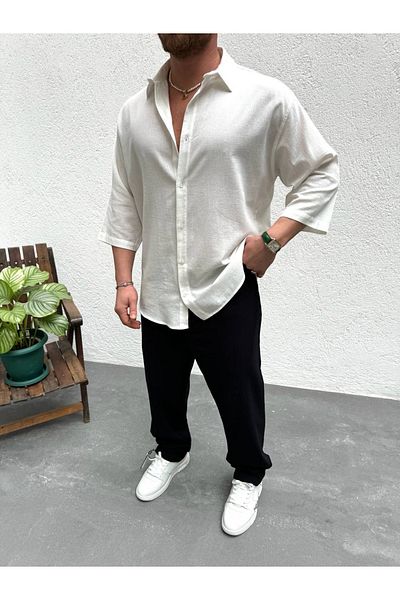 OKSHEN Men's Fakir Sleeve Oversize Shirt
