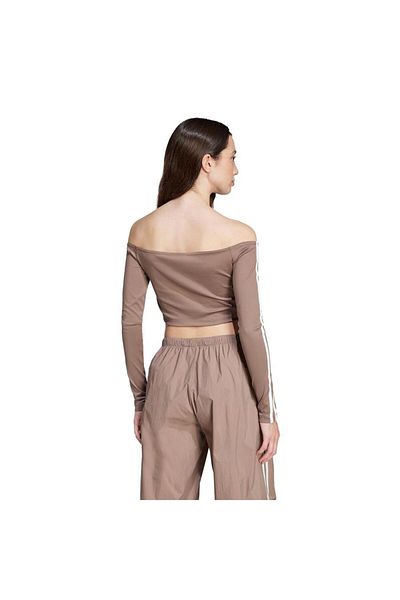 adidas Γυναικείο Μπλουζάκι Καφέ OFFSHOULDER LS JD0276