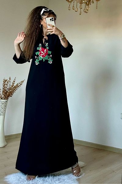 azra moda Floral Embroidery Pattern Casual Dress