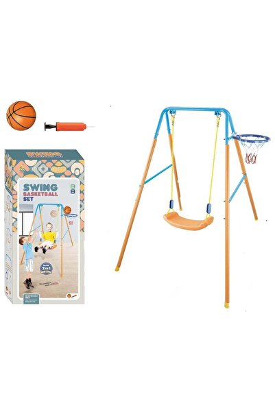 rexa مجموعة أرجوحة 2 في 1 مع حلقة كرة سلة للأطفال الصغار
