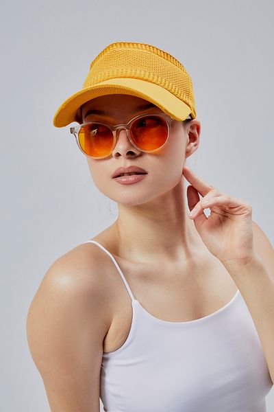 derikem Lycra Femei Basic Velcro Ajustabil Vizor Tenis Pălărie de golf Vizor de protecție solară