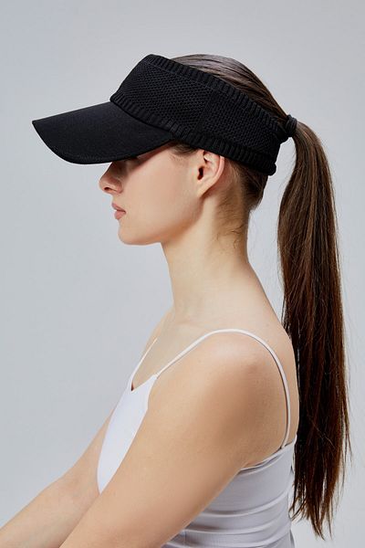 derikem Lycra Women's Basic Velcro Adjustable Tennis Visor Golf Hat Sunscreen Visor