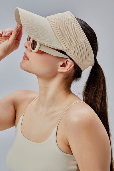 derikem Lycra Women's Basic Velcro Adjustable Tennis Visor Golf Hat Sunscreen Visor