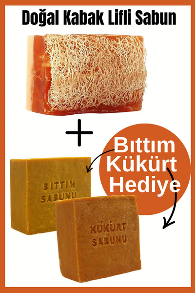 EpiRelax Doğal Kabak Lifli Sabun %100 El Yapımı - Bıttım Sabunu, Kükürt Sabun...