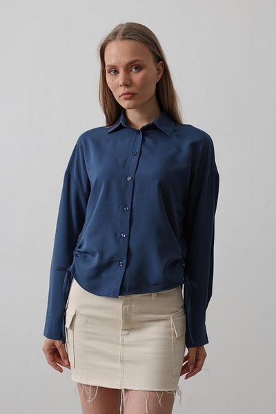 MRA Fashion Basic Shirt with Side Ties - Indigo