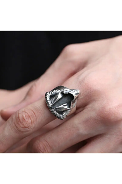 MİLALAZO خاتم أصلي قابل للتعديل على الطراز الأوروبي والأمريكي الداكن للرجال