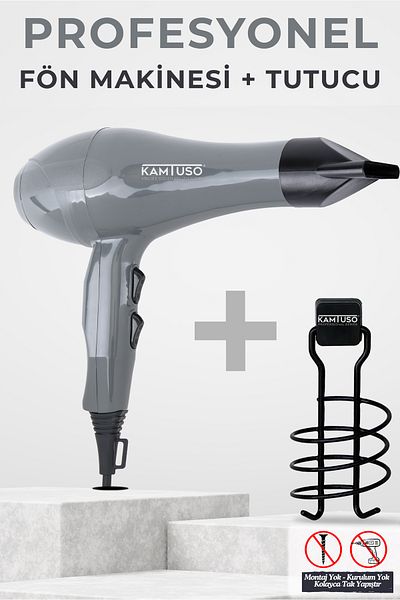 Kamtuso Professional Series Ionic Blow Dryer + Holder 2500W Hair Drying Hairdressers' Choice