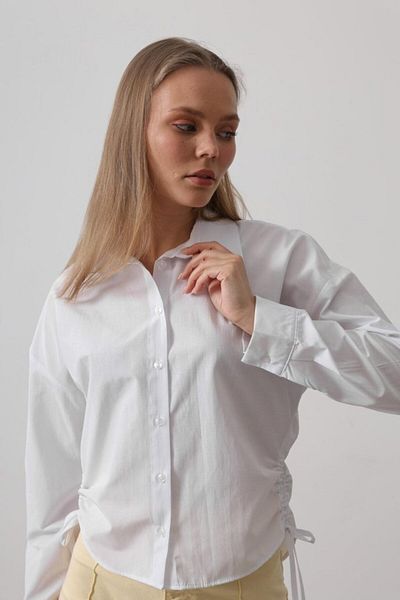 MRA Fashion Basic Shirt with Side Ties - White