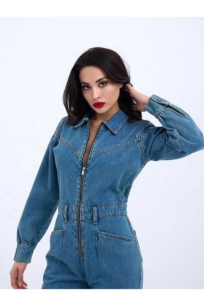 Kokosh moda 5752 JEANS JUMPSUIT-BLUE