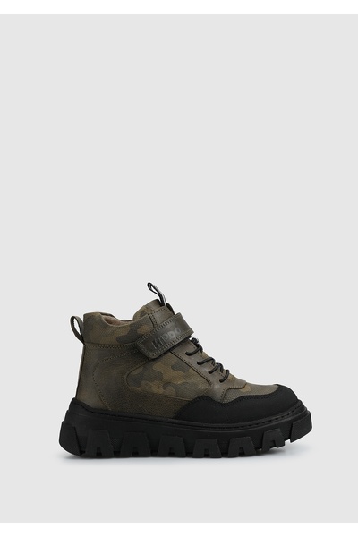 Kiddo Khaki Leather Boy's Boots