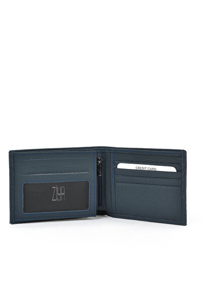Ziya Чоловічий гаманець із натуральної шкіри 1519841ZYF09 Синій
