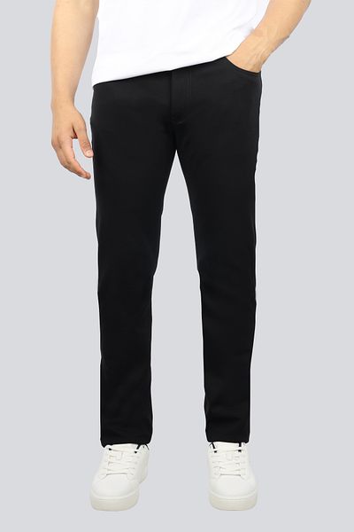 Emporio Armani Men's Slim Fit Regular Waist Stylish Straight Leg Black Trousers Em 001713   Te11112-Uc001