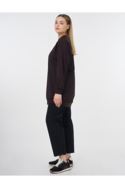 Kayra Dokulu Basic Sweatshirt Kahve