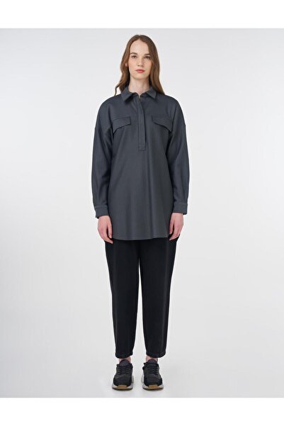 Kayra Kapak Cepli Pamuklu Tunik Yeşil