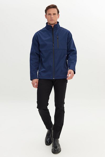 AC&Co / Altınyıldız Classics Men's Navy Blue Warm Comfort Fit Relaxed Cut Stand Collar Coat