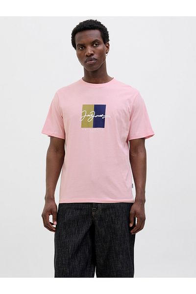 Jack & Jones Tricou roz pentru bărbați Jack Jones Jorfrederiksberg Box Script Tee Ss Cn Ln 12278266 -20