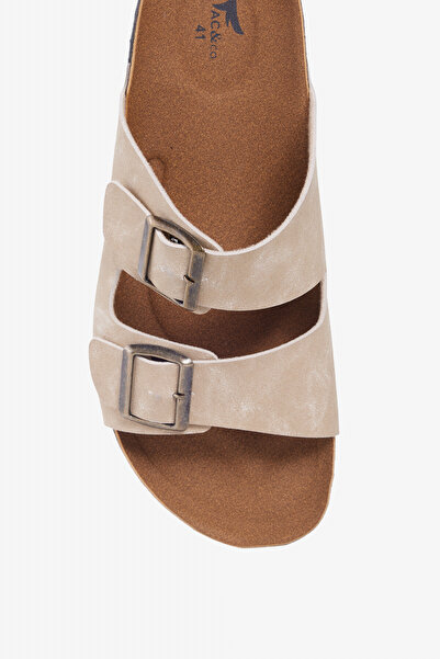 AC&Co / Altınyıldız Classics Men's Beige Patternless Slippers