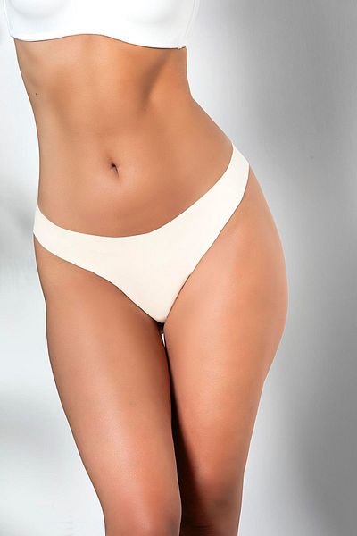 Motto10butik Pack of 3 Seamless, Non-Marking, Laser Cut, String Panties Ecru (Mgp21262)