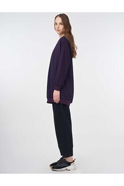 Kayra Dokulu Basic Sweatshirt Mor