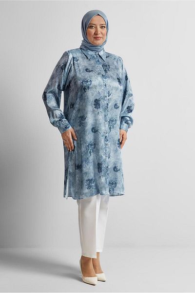 Alvina Patterned Satin Tunic 20738
