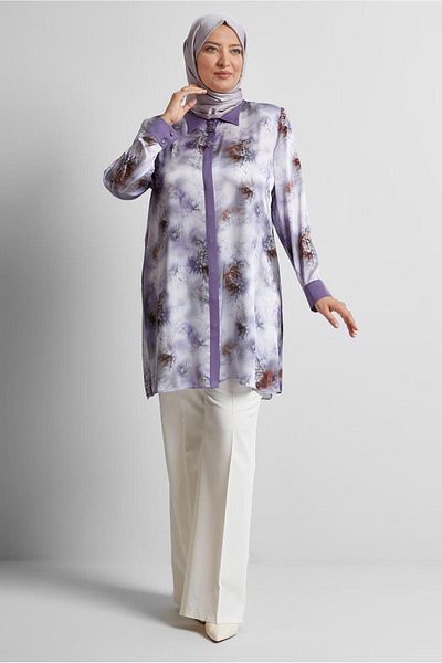 Alvina Patterned Satin Tunic 20743