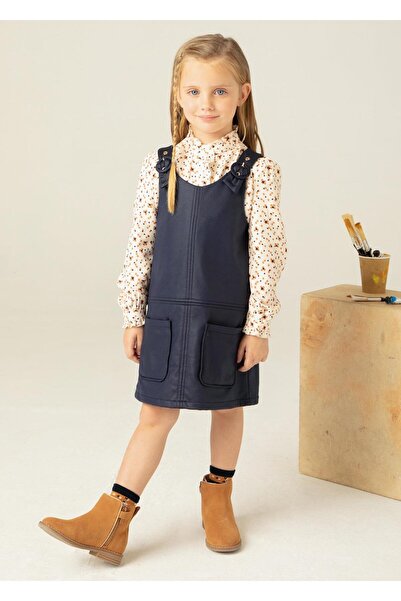 MAYORAL 3-9 Yaş Kız Çocuk Askılı Elbise Lacivert