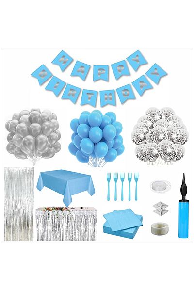 ZENVİVA Blue-Silver Birthday Set