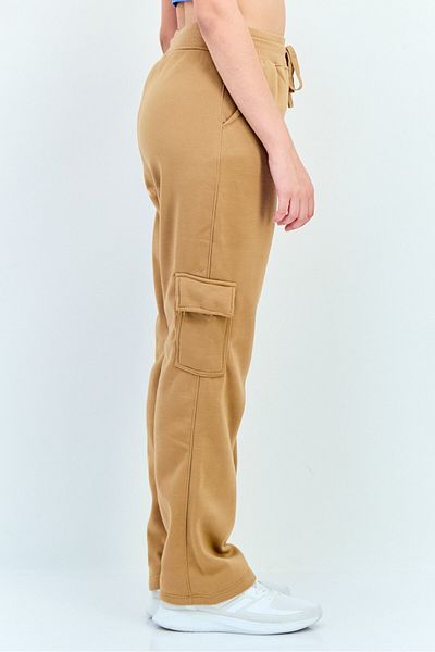 BSP Women Sportswear Fit Solid Outdoors Cargo Pants, Tan