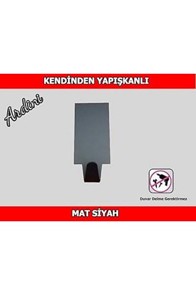 ardini Pack of 4 Black Matte Bathrobe Towels - Self-adhesive Hanger