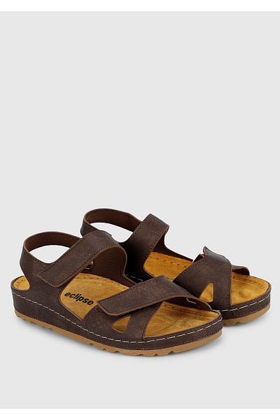 Eclipse Women's Flat Brown Sandals