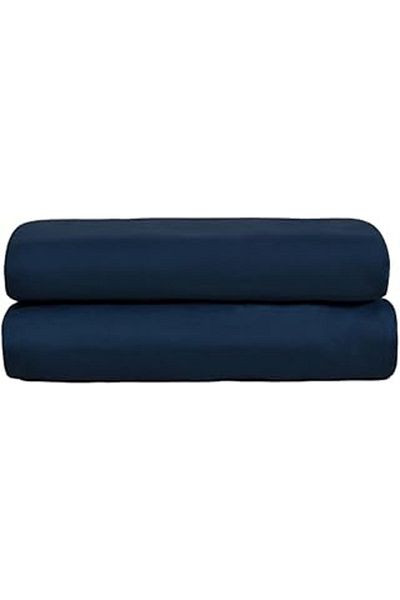STOREMAX nslmshop ملاءة سرير مزدوجة شخصية باللون الأزرق البحري 160x200 سم Life Store 1037065