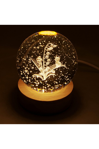 JUST DREAM Kedi Ve Çiçek Motifli Cam Küre