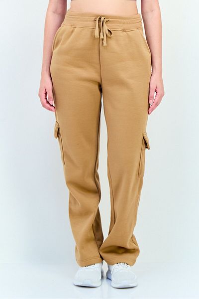 BSP Women Sportswear Fit Solid Outdoors Cargo Pants, Tan