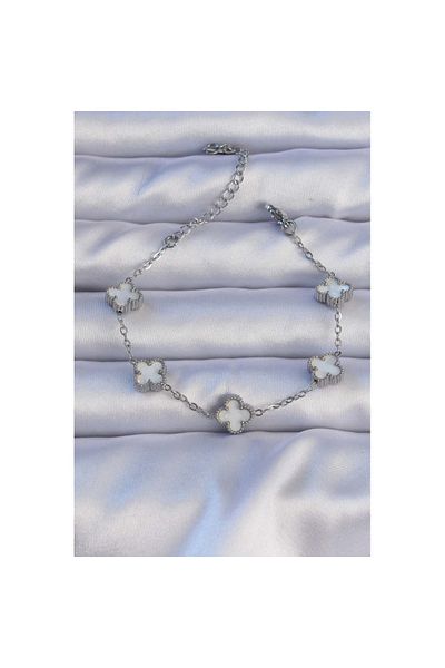 Skygo 316L Steel Silver Color Enamel Clover Model Bracelet - Tj-Bb6302