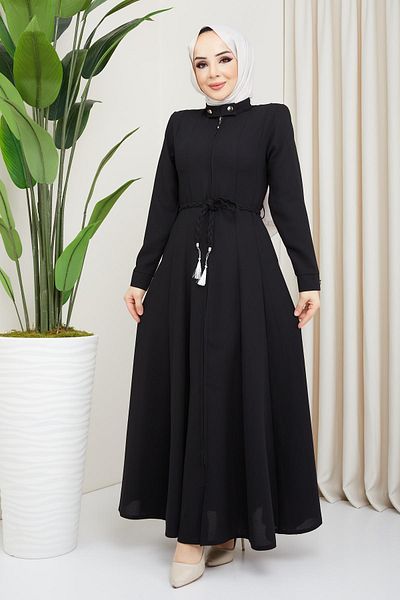 hafsamina Μαύρο πλισέ Mevlana Ferace
