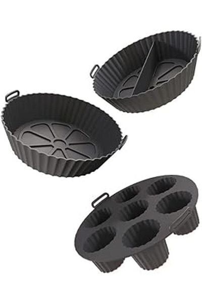 Hepta Collection Güncelçarşı Airfryer Master 3-Piece Cooking Set, Silicone Airfryer Baking Paper, Bpa-Free, Non-Stick