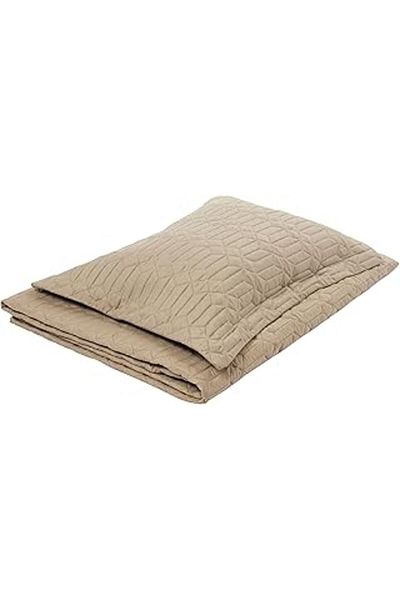 Mu Art Ahşap Taç Parley Plain 100% Polyester Bedspread Set, Mink, Single