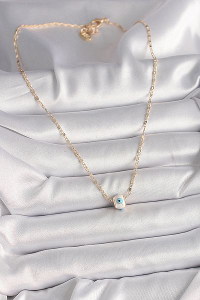 Store Brass Gold Color Evil Eye Bead Figure Women's Necklace