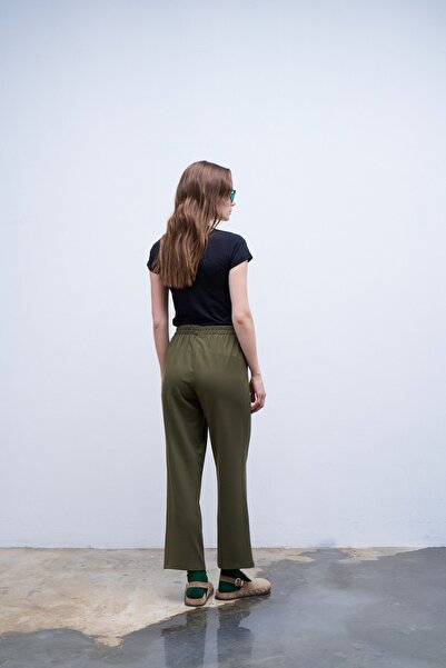 QANU Green Maria Pipe Leg Trousers