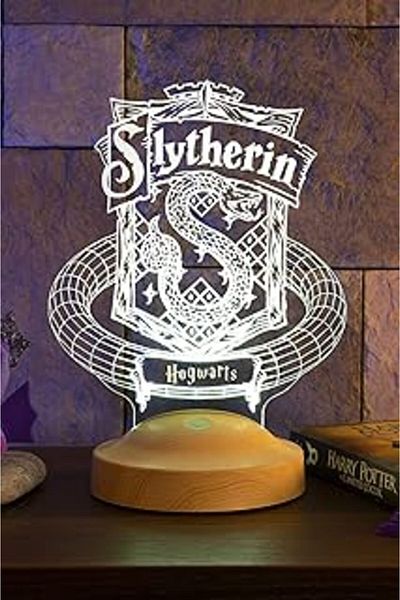 Mu Art Ahşap Lover Lamp 3D Harry Potter Gift Hogwarts Slytherin Building Led Lamp