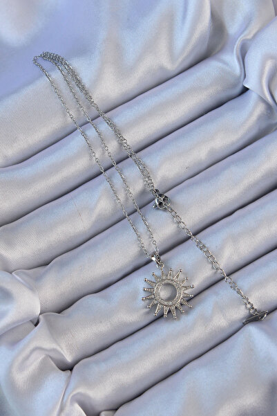 BSRE Silver Color Shining Sun Pendant (316L Steel)