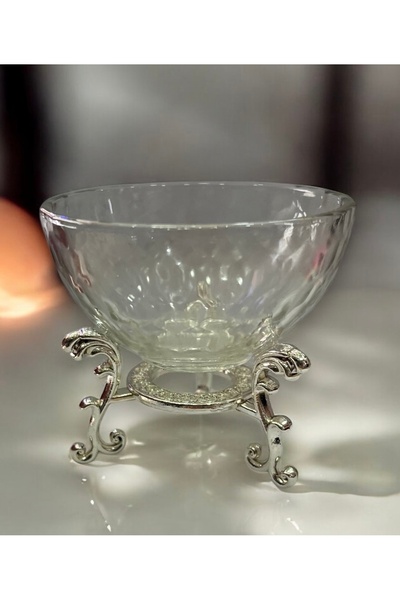 İthal 6 lı Lux Gümüş Ayaklı Mini Kase,Sosluk ,Çerezlik,Reçellik, Sunum,Şekerl...