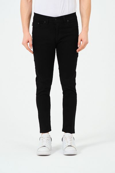 moda biz Ανδρικό Black Slim Fit Laser Jeans - Skinny Jeans