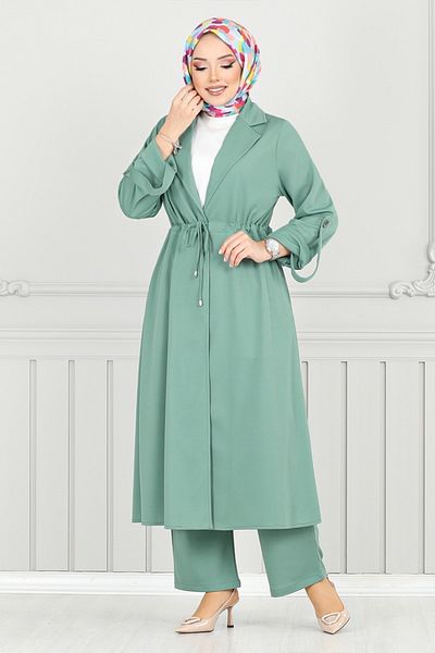 ModaMerve Arma Detail Hijab Suit 9140Pl940-M Mint