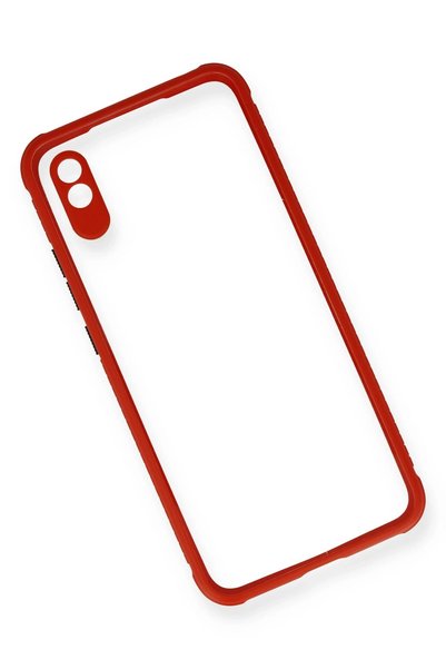 New Face غلاف هاتف Xiaomi Redmi 9A مصنوع من السيليكون الشفاف - أحمر SVLRS