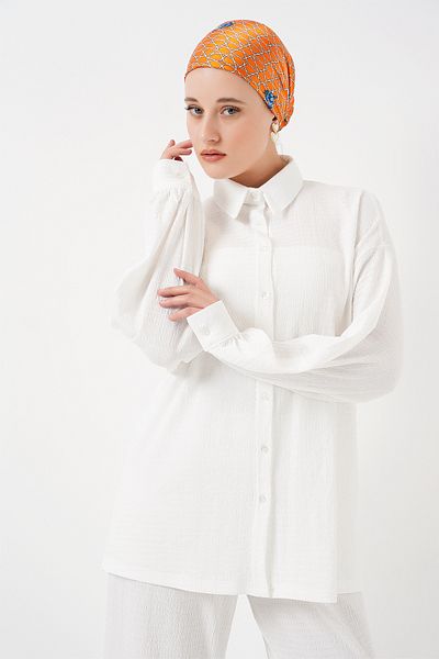 Bigdart Γυναικείο Πλεκτό Hijab Κάτω Σετ 6711 - Λευκό