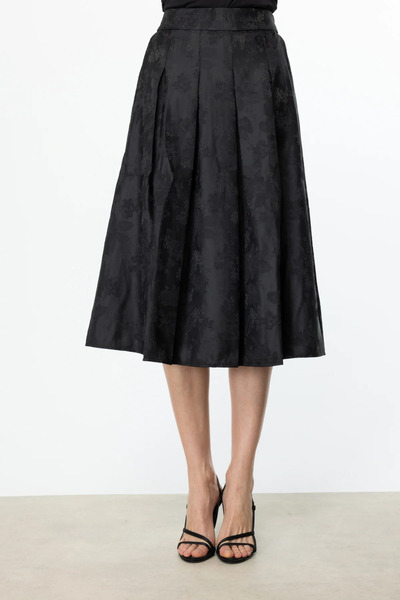 Ekol Patterned Pleated Midi Length Skirt