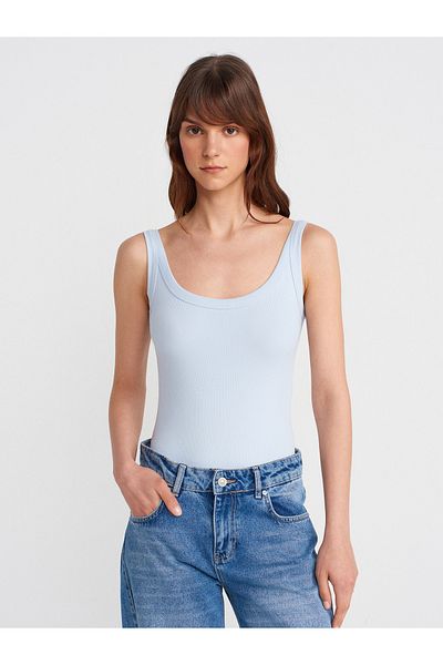 Dilvin 21053 Body cu bretele-albastru deschis