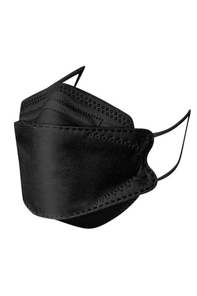 KF Mask كمامة وجه ثلاثية الأبعاد KF94 سوداء | 10 قطع | كمامة أمان للبالغين بكفاءة ترشيح عالية | واقية