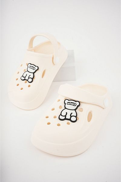 Slipcat Unisex dětské sandály-pantofle s figurální samolepkou